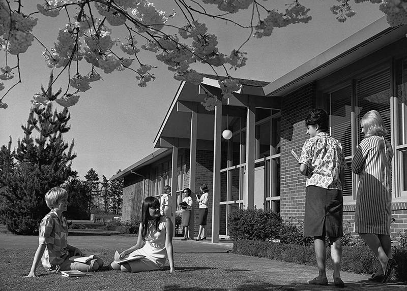 Exterior 1 - Arts-Home Ec. Bldg. 1964 BW_800px